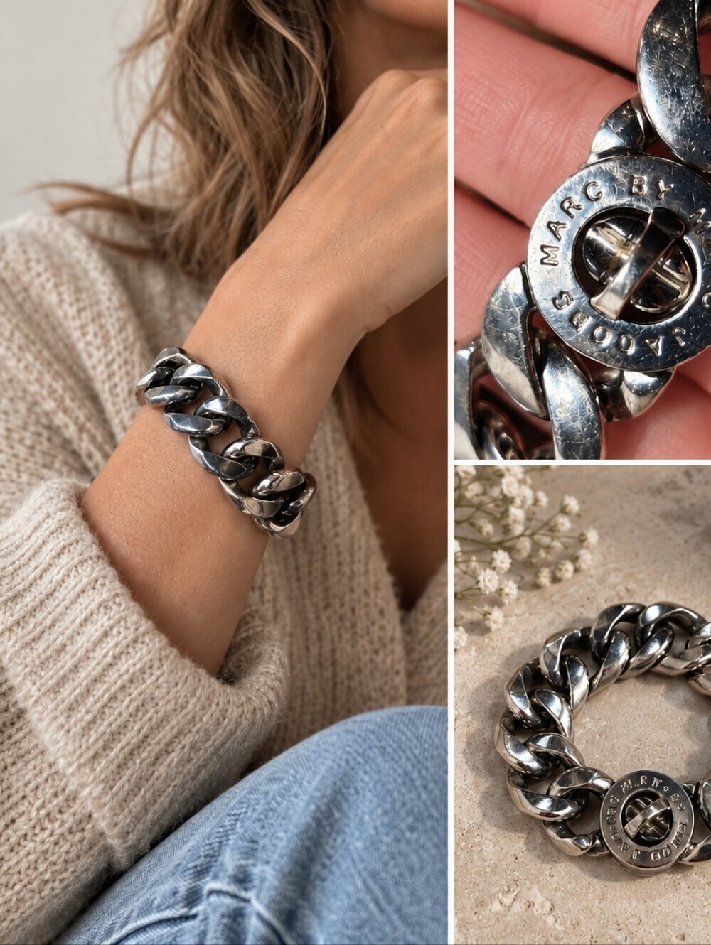 Marc by Marc Jacobs (178$) | 'Katie' Chunky Curb Chain Turnlock Bracelet